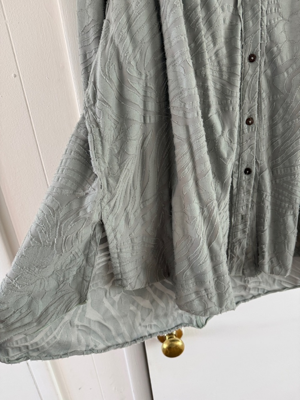 Free People Light Sage Green Relaxed Floral Button-Up - Picture 3 of 5